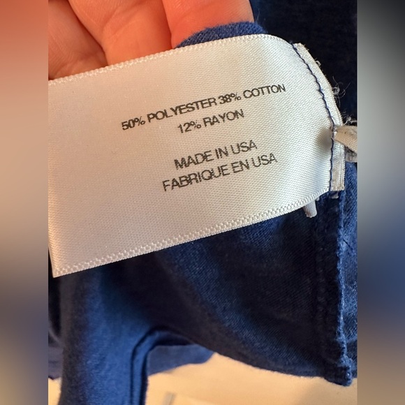 PAM & GELA Women L Blue V Neck Sleeveless MADE USA Tie Dye Details Soft Relaxed - Picture 4 of 9